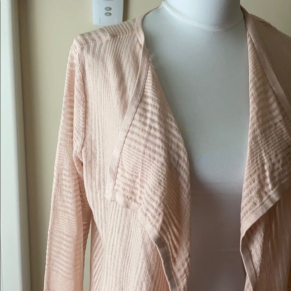 Calvin Klein sheer open front Cardigan blush - Picture 4 of 9